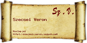 Szecsei Veron névjegykártya